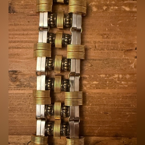 Gold Silver Metal Beaded Belt VTG Jose Cotel but no identifying marks 1960s main image 3